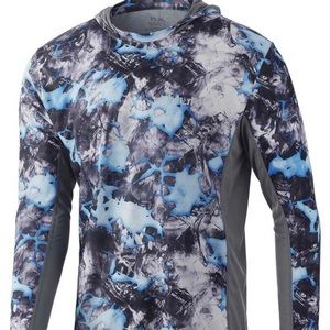 NWT Huk Icon X Mossy Oak Fracture Hoodie Size L